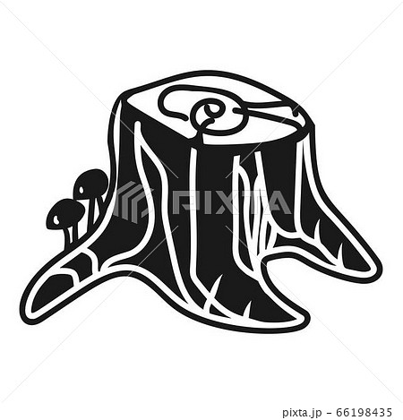 Stump with honey agarics icon, simple style Stump with honey agarics icon, simple style 66198435