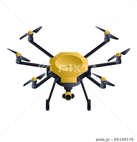Hexacopter drone icon, isometric style Hexacopter drone icon, isometric style 66198576