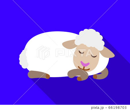 Sleeping sheep icon, flat style 66198703