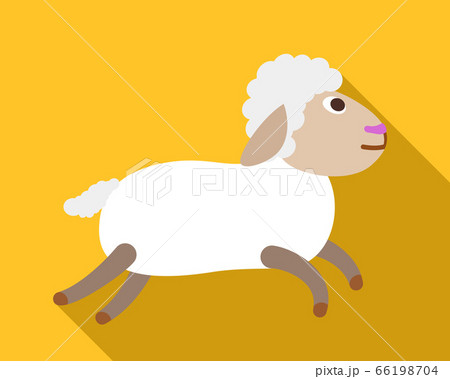 Running sheep icon, flat style 66198704