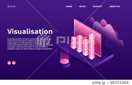 Visualisation banner, isometric style 66201068