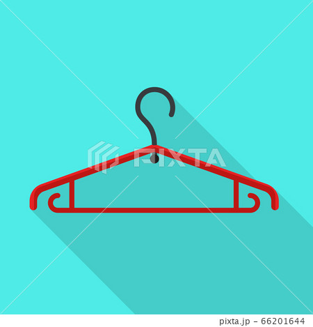 Plastic cloth hanger icon, flat style Plastic cloth hanger icon, flat style 66201644