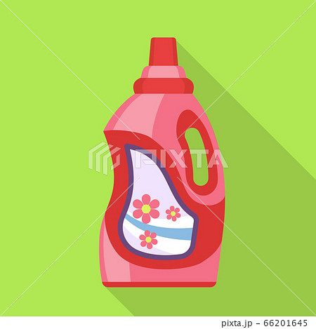 Wash clothes bottle icon, flat style 66201645