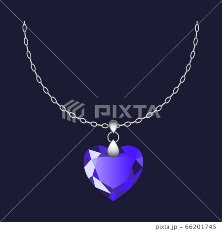Gemstone pendant necklace icon, realistic style Gemstone pendant necklace icon, realistic style 66201745