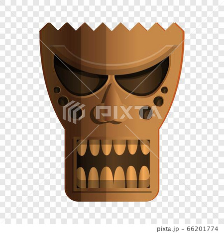 Wood tiki idol icon, cartoon style 66201774