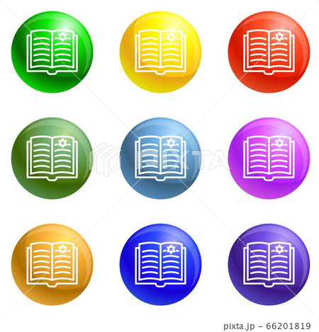 Open torah icons set vector Open torah icons set vector 66201819