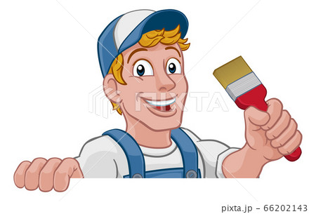 Painter Decorator Paintbrush Handyman Cartoon Man Painter Decorator Paintbrush Handyman Cartoon Man 66202143
