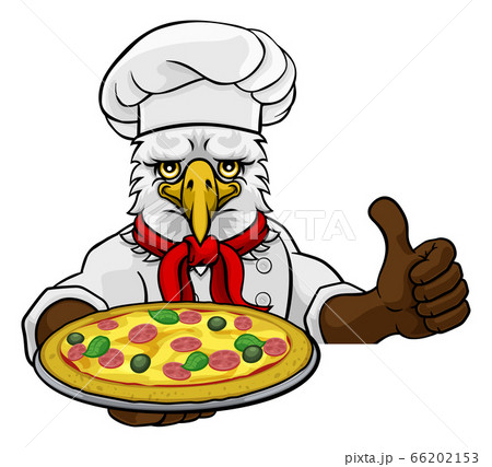 Eagle Pizza Chef Cartoon Restaurant Mascot Sign 66202153