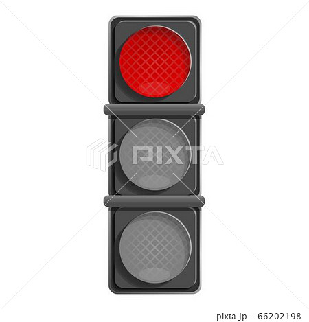 City red traffic light icon, cartoon style 66202198