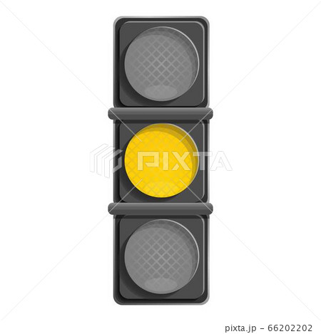 City yellow traffic light icon, cartoon style 66202202