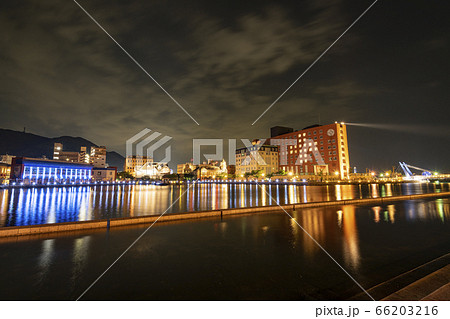 福岡県北九州市 門司港レトロの夜景 福岡県北九州市 門司港レトロの夜景 66203216