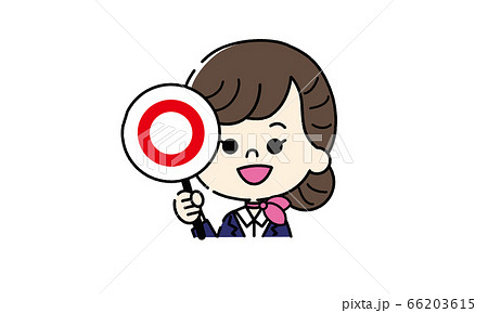 マル印を出す女性caのイラストのイラスト素材