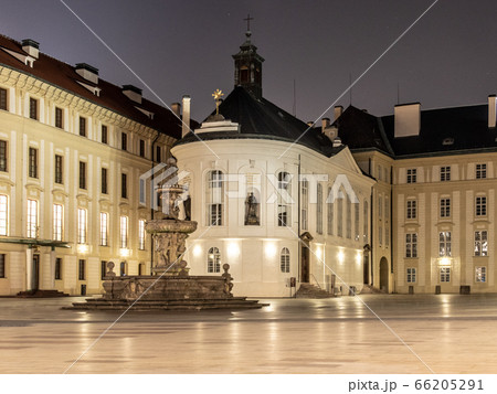 Chapel of the Holy Cross on Second Courtyard of Prague Castle by night, Prague, Czech Republic Chapel of the Holy Cross on Second Courtyard of Prague Castle by night, Prague, Czech Republic 66205291