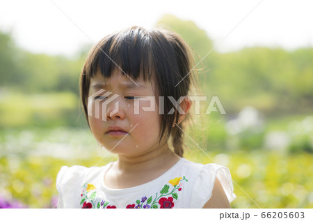 泣く女の子 涙を流す女の子 泣く女の子 涙を流す女の子 66205603