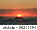 波 夕方 夕日 66205894