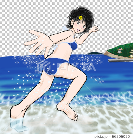 Jk由奈 いっしょに行こ 夏 50 ビキニのイラスト素材
