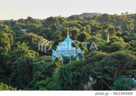 White pagoda of Hsinbyume in Myanmar located in 66206088