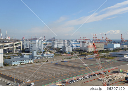 横浜ベイブリッジスカイウォークから見た大黒ふ頭 横浜ベイブリッジスカイウォークから見た大黒ふ頭 66207190