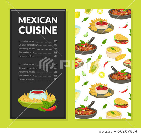 Mexican Cuisine Traditional Menu Template, Takeaway Meal, Restaurant or Cafe Brochure, Delicious Food Menu Flyer, Coupon Vector Illustration 66207854
