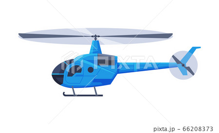 Blue Helicopter Aircraft, Flying Chopper Air Transportation Flat Vector Illustration Blue Helicopter Aircraft, Flying Chopper Air Transportation Flat Vector Illustration 66208373