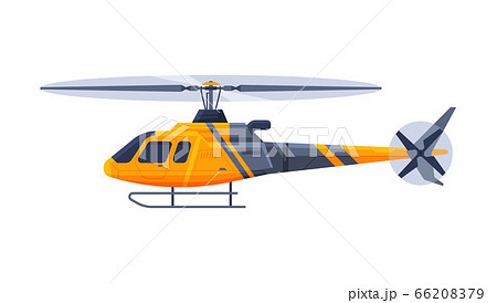 Helicopter Aircraft Flying Orange Chopper Air のイラスト素材 6679