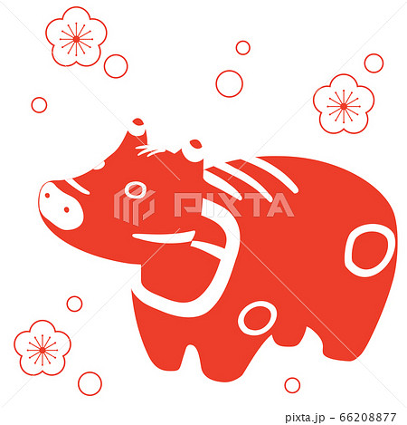 赤べこのイラスト　年賀状素材 66208877