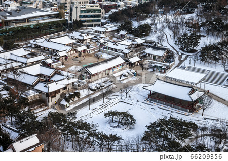 風景 韓屋 冬 66209356