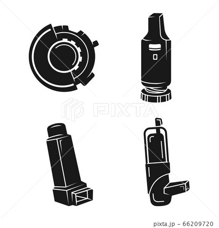 Inhaler icons set, simple style 66209720