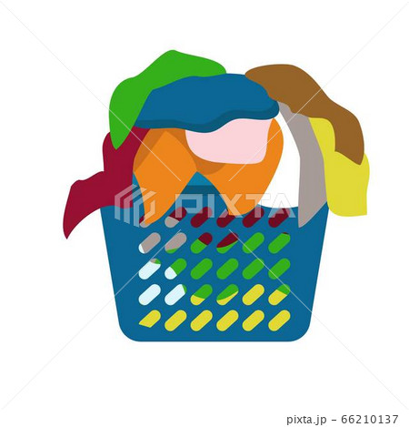 Basket of dirty clothes icon, flat style Basket of dirty clothes icon, flat style 66210137