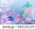 地方色分け・ピンクのグラデーションの日本地図 66210139