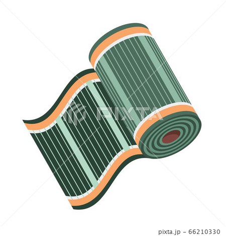 Rolled heater floor icon, flat style 66210330