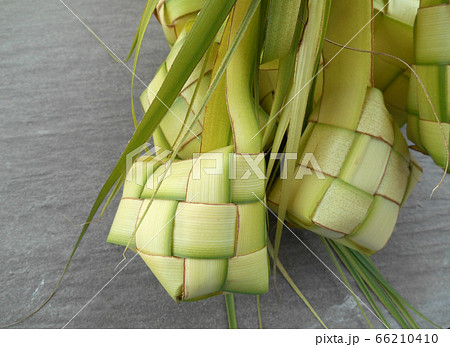 Ketupat is one of the popular Malay food served during Hari Raya celebration. Made from coconut leaves.  66210410
