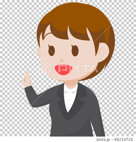 スーツの女性 キャラクター / 伝える 2.5頭身 カットイラスト スーツの女性 キャラクター / 伝える 2.5頭身 カットイラスト 66210728