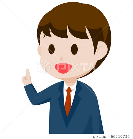 スーツの男性 キャラクター / 伝える 2.5頭身 カットイラスト スーツの男性 キャラクター / 伝える 2.5頭身 カットイラスト 66210736