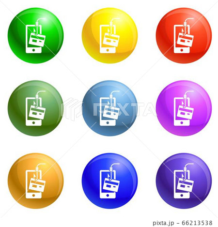 Smartphone phishing icons set vector Smartphone phishing icons set vector 66213538