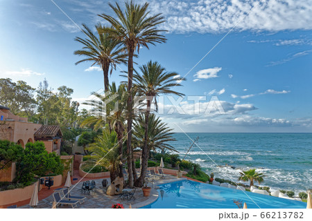 View of the pool and the Mediterranean Sea - Italy 66213782