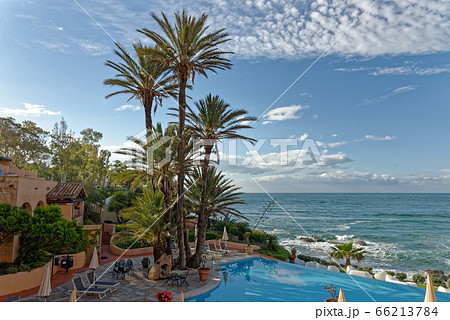 View of the pool and the Mediterranean Sea - Italy 66213784