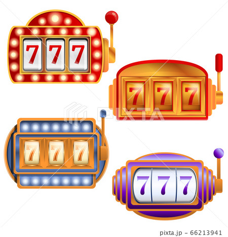 Slot machine icons set, cartoon style 66213941