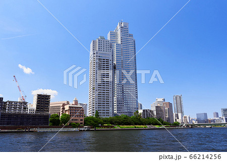 東京ウォーターフロント　隅田川と超高層ビル 66214256