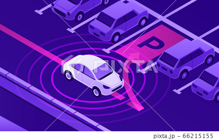 Smart car parking banner, isometric style Smart car parking banner, isometric style 66215155