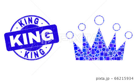 Blue Distress King Stamp and Crown Mosaic Blue Distress King Stamp and Crown Mosaic 66215934