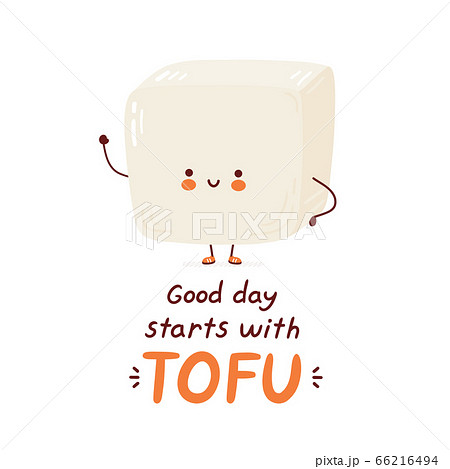 Cute happy funny tofu. Vector 66216494
