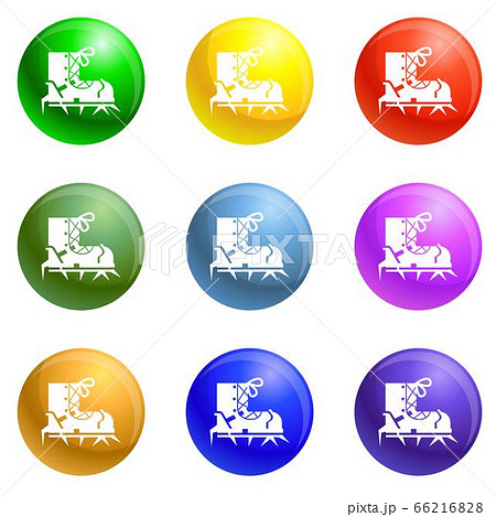 Climb spike boot icons set vector Climb spike boot icons set vector 66216828