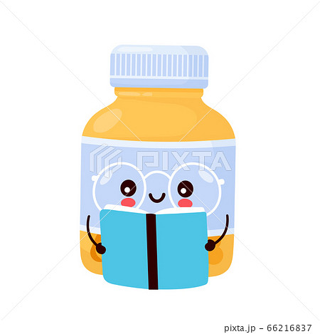 Cute happy funny pill bottle read book 66216837