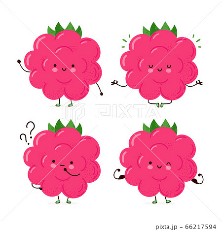 Cute happy funny raspberry set  66217594