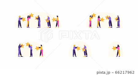 Customer review concept vector illustration. Rating from 1 to 5 stars golden stars. Customer review concept vector illustration. Rating from 1 to 5 stars golden stars. 66217962