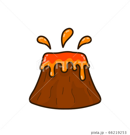 Erupting volcano. Vector modern line  66219253