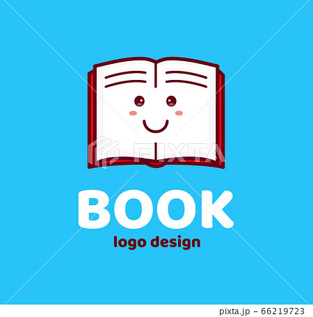 Happy cute smiling open book child logo  66219723