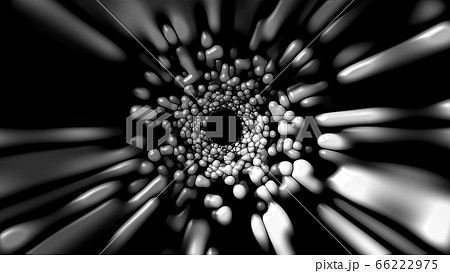 Spinning bubble tunnel, computer generated. 3d rendering futuristic background. Bubbles splitting effect 66222975