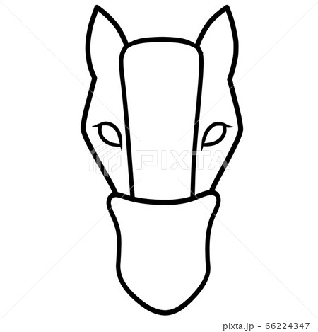 マスクを着けた馬 アイコンのイラスト素材